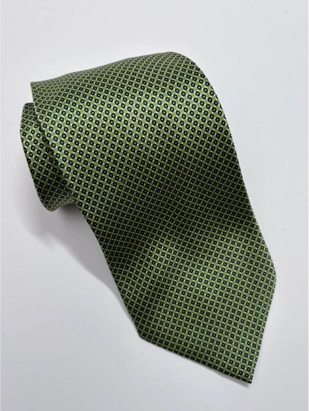 100% Silk Green Tie from Stafford